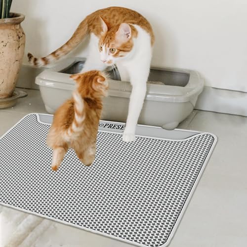 Tapis de litière pour chat double couche et attrape-litière imperméable