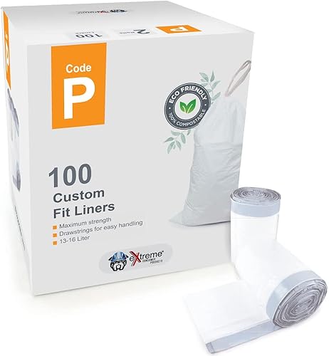 Miniatura 1 de Compatible con Simplehuman Code P  Bolsas de basura blancas de plástico duraderas con cordón, latas de basura de 50 a 60 litros13 a 16 galones  2