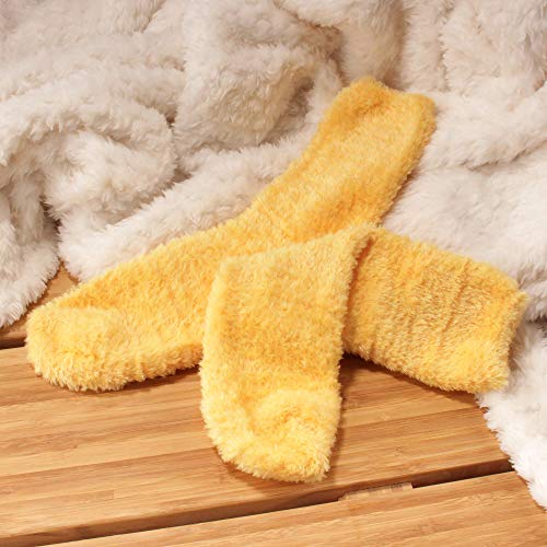 Image of BambooMN Women's Super Soft and Cozy Feather Light Fuzzy Socks - Multiple Color Options - Two Sizes - Value Packs