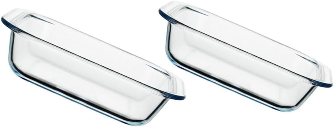 Garneck 2pcs Glass Baked Rice Plates Baking Dishes for Oven Microwave Square Baking Trays Safe Kitchen Accessory for Home Cooking
