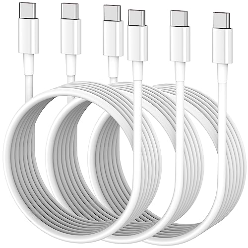 Dayaoncy Fast USB C to USB C Cable 6ft 3Pack 60W, USB C Charger Cable Fast Charging Type C Charging Cable for iPhone 15 Pro Max Plus MacBook Pro, for iPad Pro/iPad Air, Samsung Galaxy S23 S22, Pixel