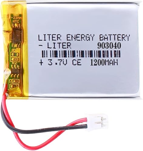 3.7V 903040 1200mAh batería de iones de polímero de litio recargable batería de polímero con conector JST 0.079 in