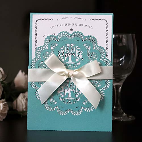 Cartes d'invitation vierges Mandarin Duck pour douche nuptiale et fête