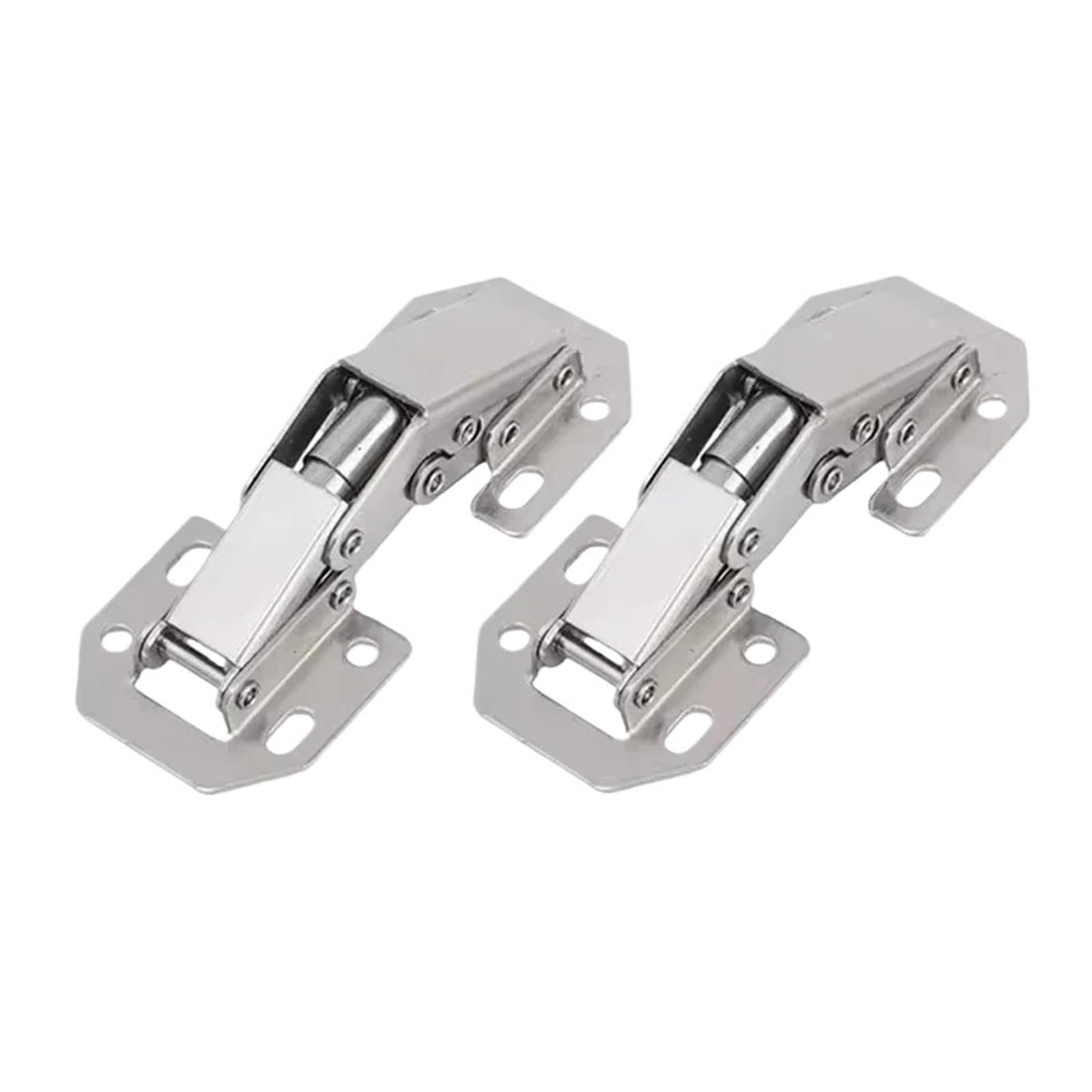 Iklaaqetbxps 2Pcs 90 Degree No-Drill Silver Stainless Steel Hinges, Hardware Accessories For Kitchen Cabinet And Cupboard(2Pcs)