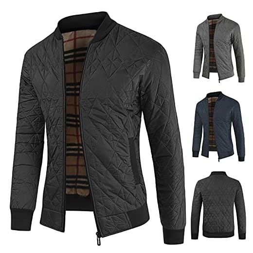 Bsemax 2021 herr ledig smal passform varm bomull jacka stående krage dragkedja rockar, herr jacka höst och damjacka, höst sale, jacka höst män, vinterjacka män, jackor herr rea, svart, XL
