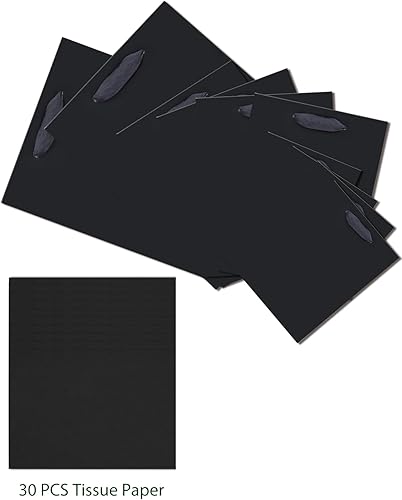 Miniatura 3 de qiqee Bolsas de regalo negras con papel de seda Mulit de varios tamaños, 24 bolsas de regalo de fiesta de cumpleaños (4 piezas grandes de 13