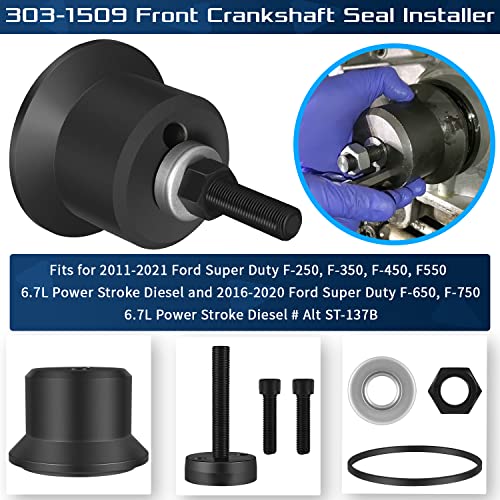 Fit For 6.7L Power Stroke Front And Rear Crankshaft Seal Installer Remover Set Fit For 2011-2022 Ford Super Duty Diesel F250 F350 F450 F550 F650 F750#303-1509/303-1514/303-1513/303-1510 (4Pcs) #TOP3
