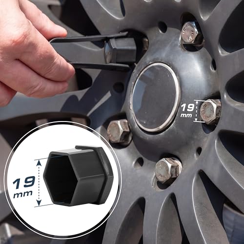 Radschrauben Radmuttern - 20x Radschraubenkappen 19 mm - MADE IN GERMANY - Radmutternkappen - UNIVERSAL Kunstsoff Kappen Abdeckungen