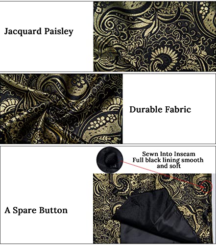 Image of DiBanGu Mens Paisley Vest Silk Sleeveless Suit Vest and Neck Tie Pocket Square Cufflinks Set for Wedding Formal