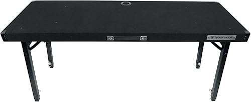 Rockville RTBL4 Mesa de DJ de altura ajustable con patas plegables + bolsa de transporte de 20 x 60 pulgadas