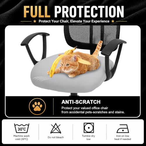Image of DIVA EN CAMINO DEC Universal Spandex Computer Chair Slipcover - Stretchable Desk Office Chair Seat Cushion Covers - Removable Washable Cushion Protectors for Dogs, Cats, Pets