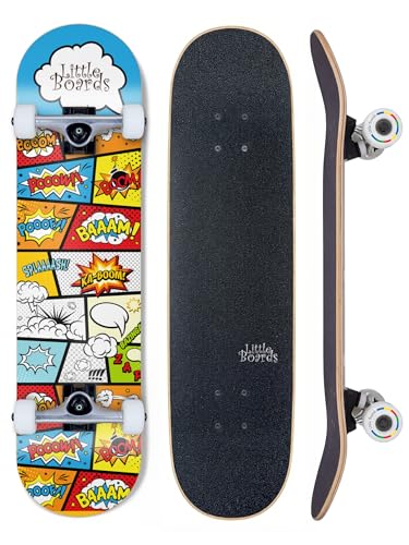 Little Boards Skateboard für Kinder Cartoon 7.3 - hochwertiges Komplettboard speziell für Kinder von 8 bis 12 Jahren
