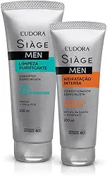 Eudora Kit Siàge Men: Shampoo Limpeza Purificante 250ml + Condicionador Hidratação Intensa 200ml