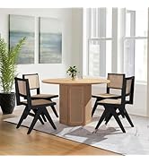 Amazon.com - SIMTONAL Round Wood Dining Table Modern Pedestal Kitchen ...