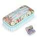 BTSKY Floral Pencil Case with Compartments -High Capacity Double Layers Pencil Pouch Stationery Organizer Multifunction Cosmetic Makeup Bag for Girls, Perfect Holder for Pencils and Pens (Light Blue)