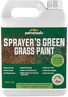 PetraTools Sprayer’s Green Grass Paint – Lawn Paint, Lawn Colorant, Grass Paint For Lawn - Green Grass Lawn Spray, Lawn Dye, Turf Dye, Turf Paint - Long Lasting Green Lawn & Grass Spray (1 Gal)