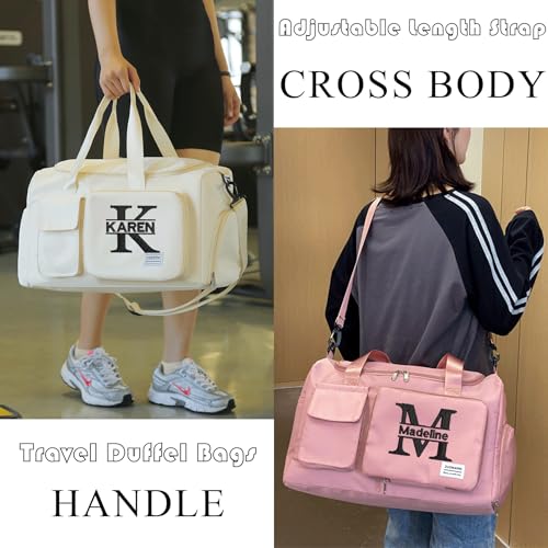 Personalized Duffel Bag Dance Travel Bag with Embroidery Name Foldable Shoe Compartment for Sports Gym4
