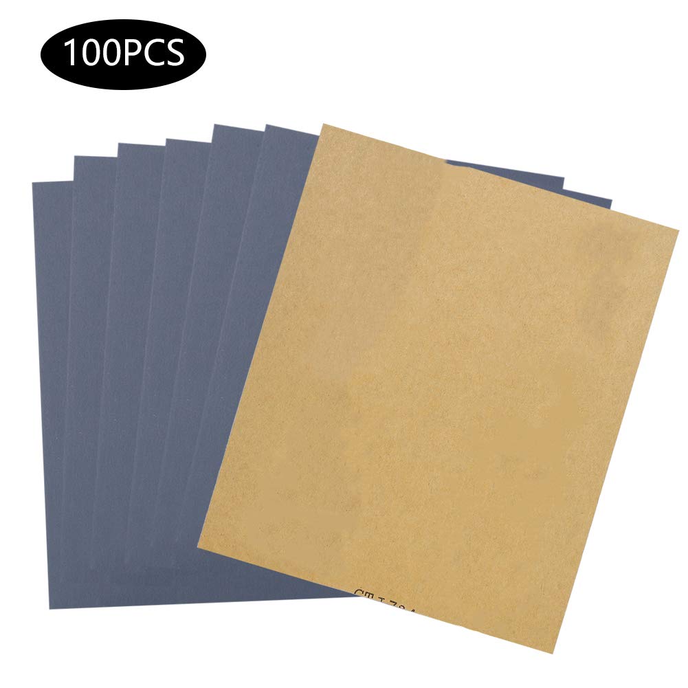 Carta vetrata P1000, grana al carburo di silicio, 100 pezzi, 1280 g, per legno, metallo, lucidatura automobilistica e progetti artigianali