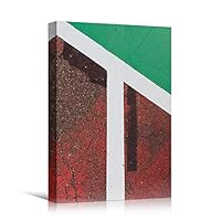 Canvas Wall Art Painted Lines Abstract Colorful Geometric Hallway Minimalist Mixed Media Multicolor Patterns - 12x18 inches