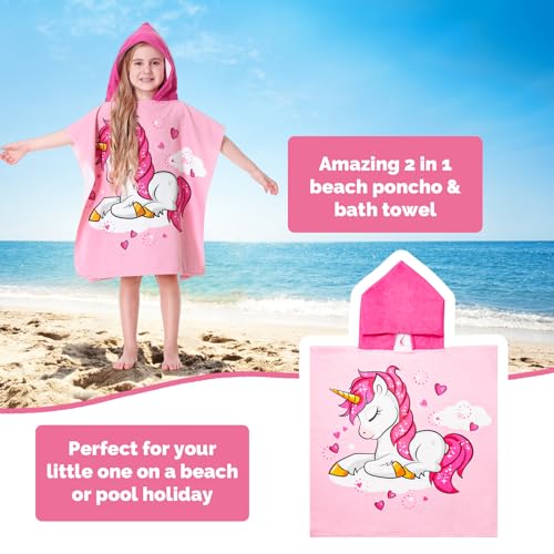 MOKANI Hooded Poncho Towels for Kids, Microfibre Ultra Soft Baby Beach Swimming Towels, Quick Dry Warm Wrap Changing Robe with Drawstring Bag for Boys Girls (Children's Height: 85-110 cm) - Image 6