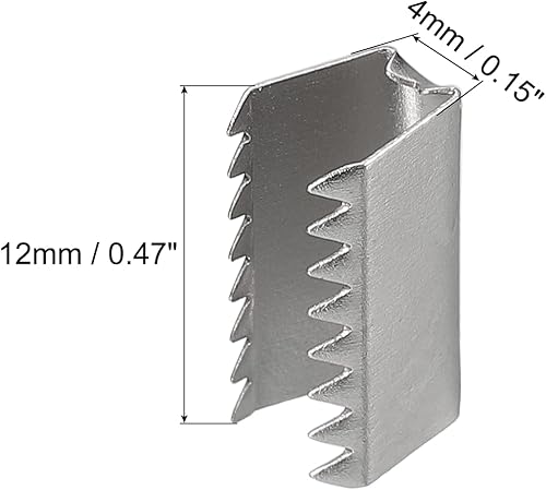 Miniatura 10 de uxcell Tapas de extremo plegables, 100 unidades de 0.433 in x 0.118 in para decoración de cuero, accesorios de bricolaje, tono plateado