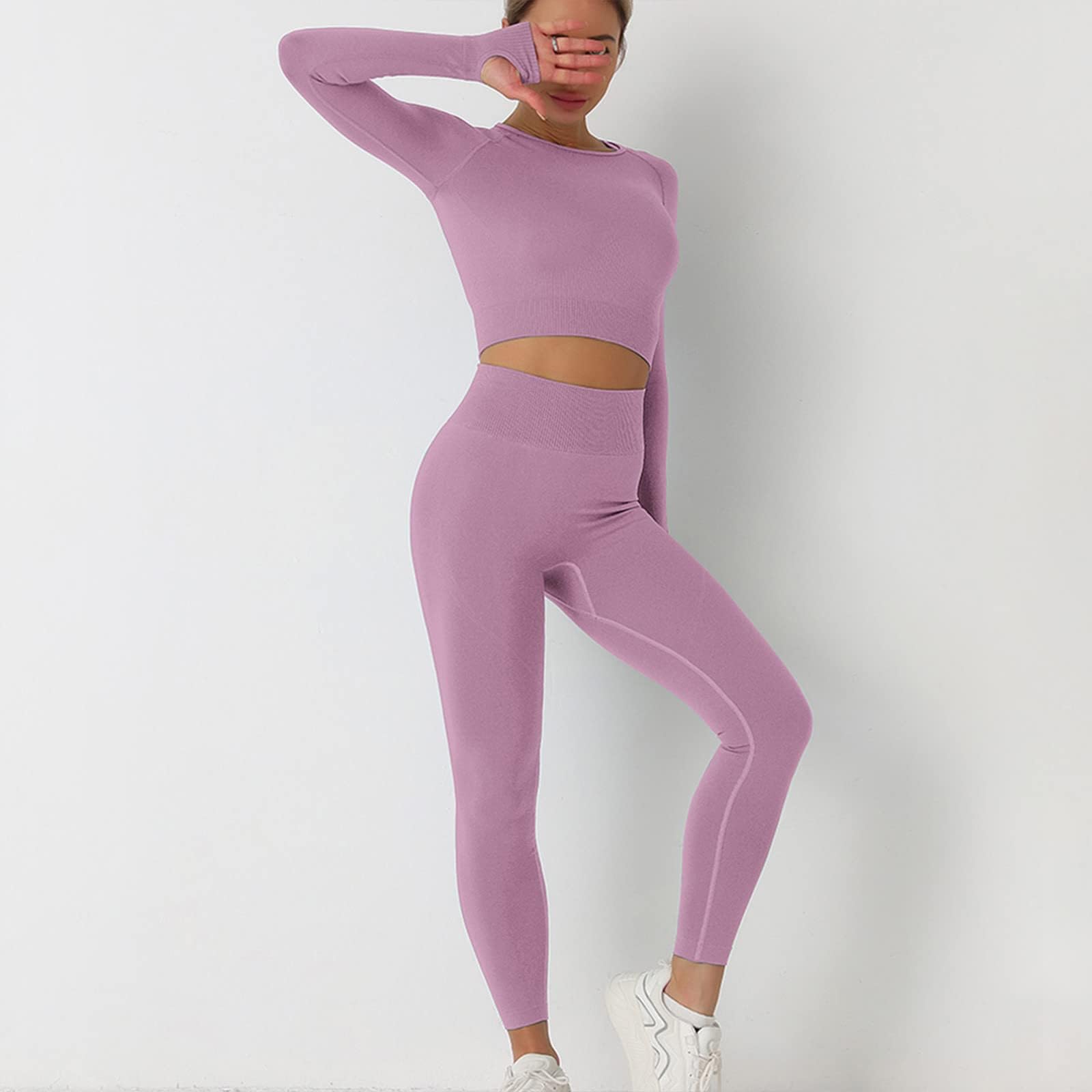 Tops Y Pantalones Mujer Escolar Hermoso Caer Cintura Del Imperio Manga Larga Codercon Color Sólido Cuello