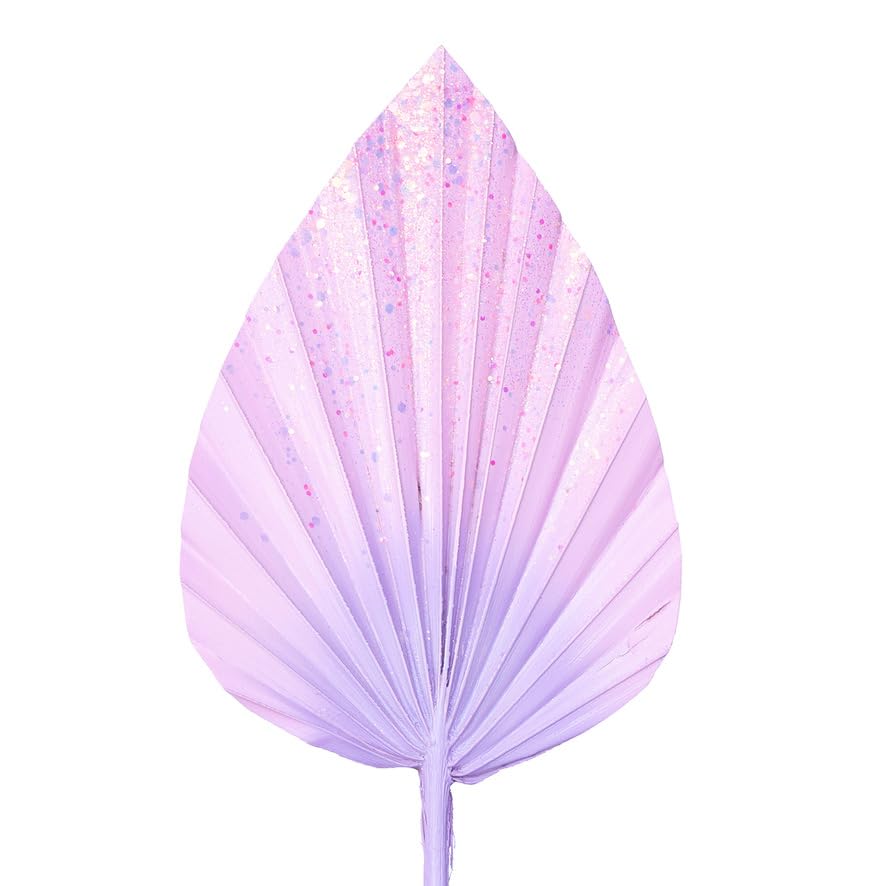 The Baked Studio - Dried Palm Leaf Leaves Palm Spear Cake Topper for Cake Decoration (Candy Pink & Purple Ombre Glitter) โ image 1
