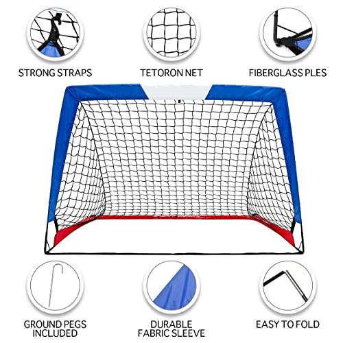 L Runnzer Soccer Goals, Portable Soccer Goal For Backyard For Kids, Pop Up Soccer Goal, Kids Soccer Nets Set Of 2 With Carrying Case, 4' X 3' #TOP3