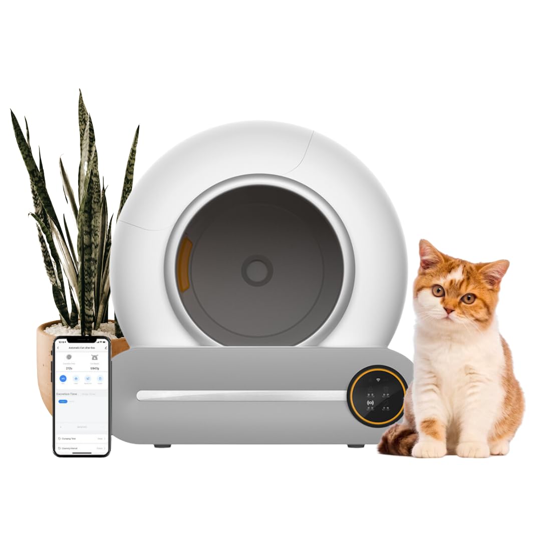 Smart Self-Cleaning Cat Litter Box - Large Size, Self-Cleaning, Covered Electric Litter Box for Adult & Multiple Cats | Odour Control | App-Connected | Compatible with Clumping Litter