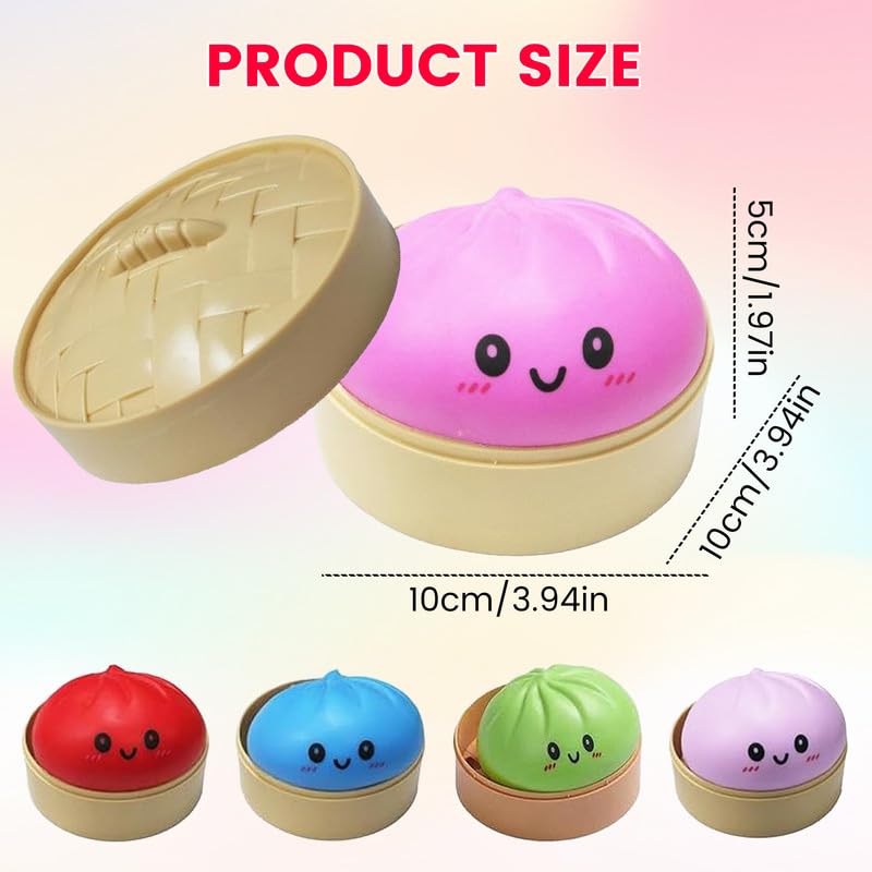 Dumpling Squishies Toy, 2026 New Glitter Dumpling Mystery Box Colorful Dumplings Stress Balls Fidget Sensory Toy for Stress Relief (Glitter White) — view 5