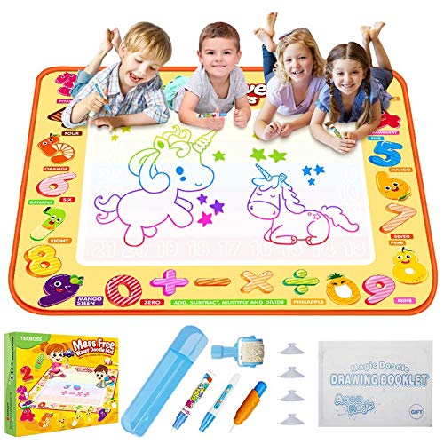 TECBOSS Water Drawing Mat,Aqua Educational Magic Doodle Mat Large Mess Free Kids Painting Writing - //coolthings.us