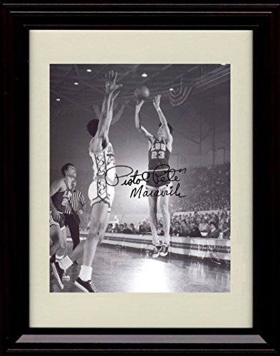 Framed Pete Maravich LSU Tigers Autograph Replica Print - Pistol Pete