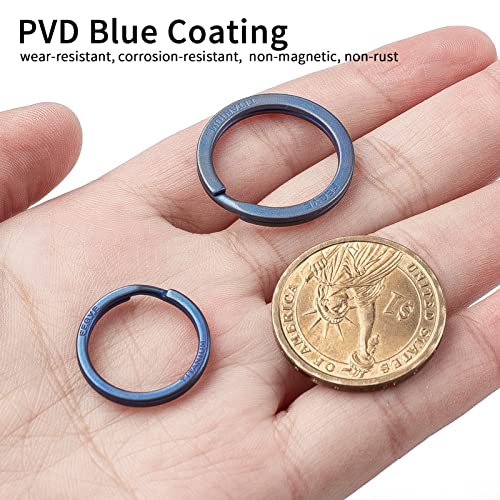 Image of FEGVE Titanium Key Chain Rings Split Rings 4 Pack - Durable, Lightweight and Corrosion-Resistant Keyrings for Home & Car Keys