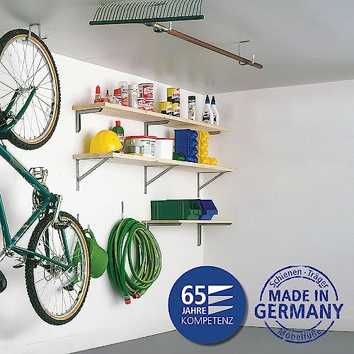 DIY Element System Wandkonsole Heavy- belastbare Metall- Konsole optimal geeignet für das Lagern hoher Gewichte, für Wandregale- 250 x 400 mm, verzinkt, 2 Stück-2