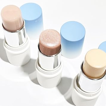 3 PCs Pack Gellas Shimmer Matte Glossy Highlighter Stick Facial Highlighter Balm, Smooth Long Lasting And Moisturizing Facial Highlighter Stick