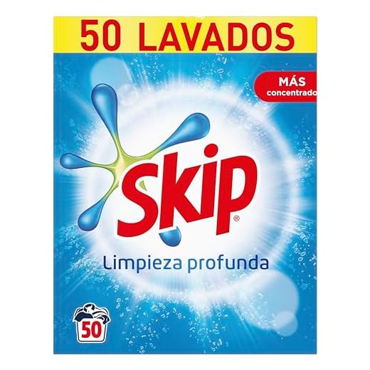 Skip Detergente en polvo para la ropa, limpieza profunda 50 lavados,
