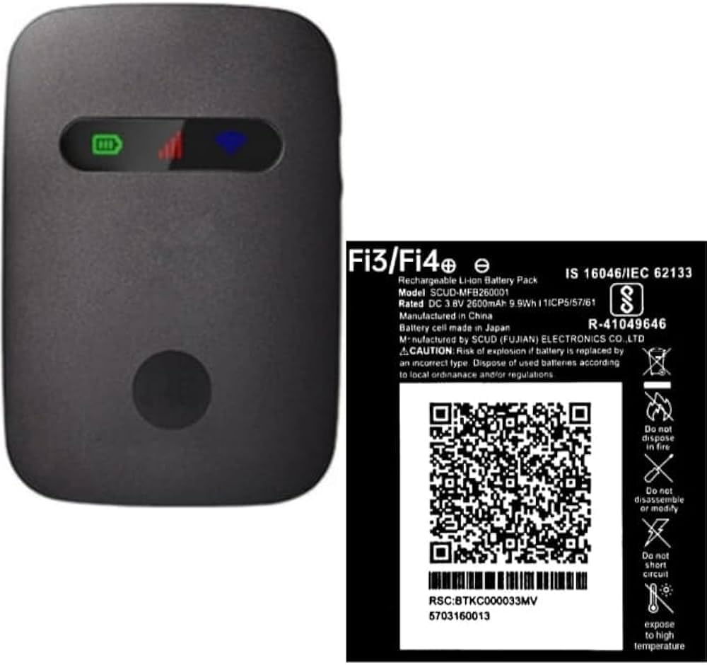 VEHUB Premium Original Battery Compatible for Reliance Jio 4G Router JioFi 3 (JMR540, JMR541) JioFI 4 (JMR1140)-2600mAh Only Battery (B0CKXL6K84) Amazon Price History, Amazon Price Tracker