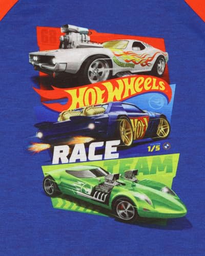 INTIMO Hot Wheels Toddler Boys' Rodger Dodger Cars Team Race Track Sleep Pajama Shirt and Shorts Set4