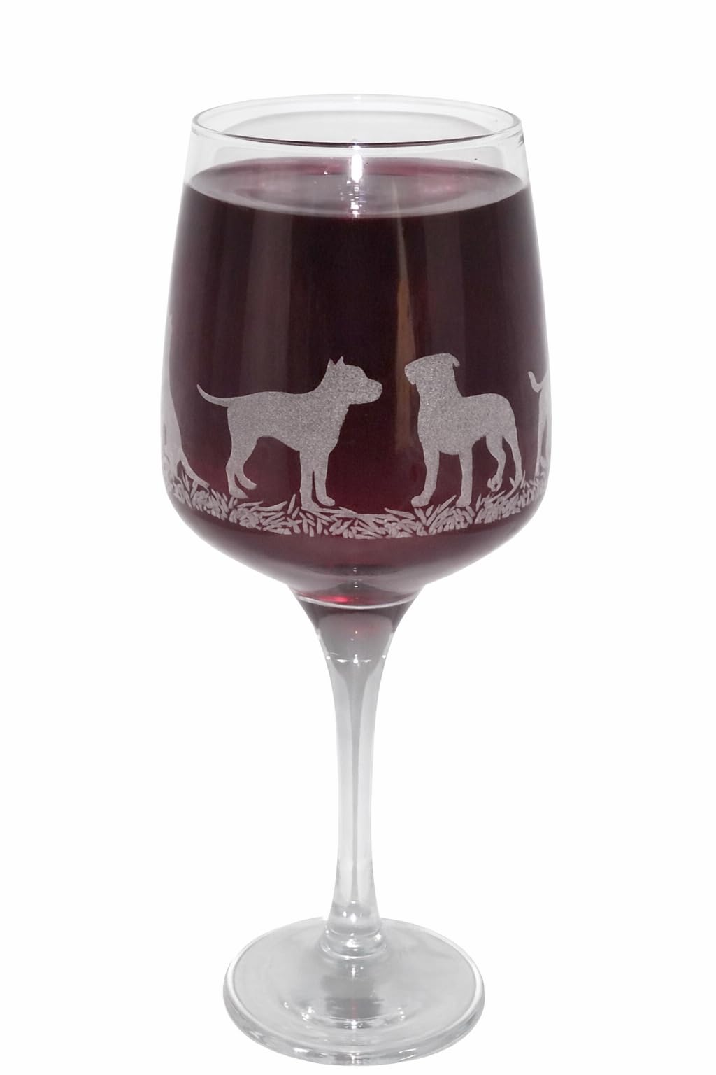 Beautiful 'Staffordshire Bull Terrier' Engraved Stemmed Wine Glass - Lovely Bull Terrier Owner Gift!
