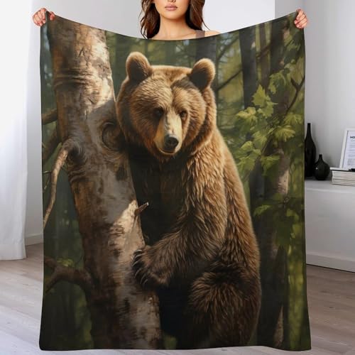 Bär Decke Flannel Sofadecke Strandtuch Teppich Picknickdecke Weich Umhang Für Schlafzimmer, Alle Jahreszeiten 100×130cm