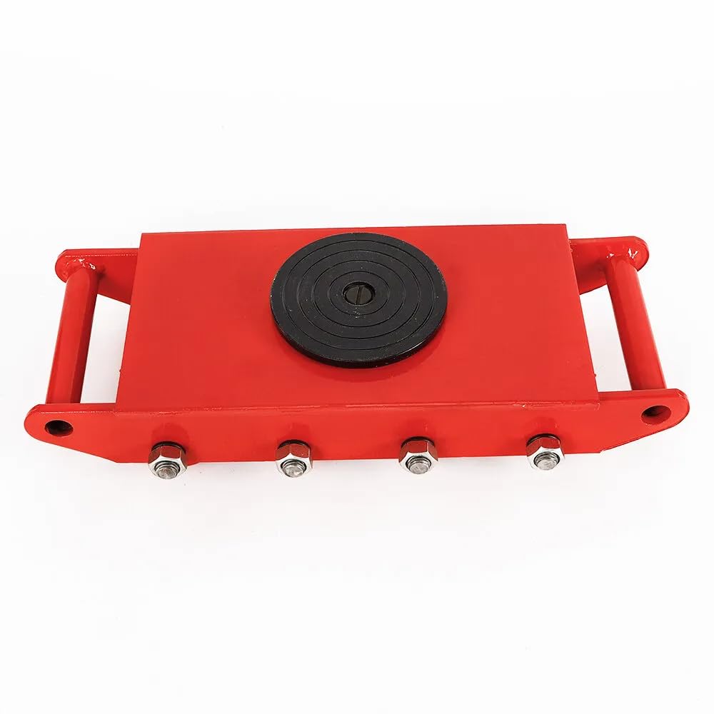 12T Red Moving Skate, Heavy Duty Industrial Machinery Skate Moving Equipment Cast Steel Machinery Mover con superficie antiscivolo, 8 ruote rotanti a 360°, per grandi oggetti pesanti