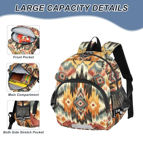Toddler Backpacks Aztec Print Preschool Backpack with Toddler Leash, Chest Buckle, for Kids Boys Girls4