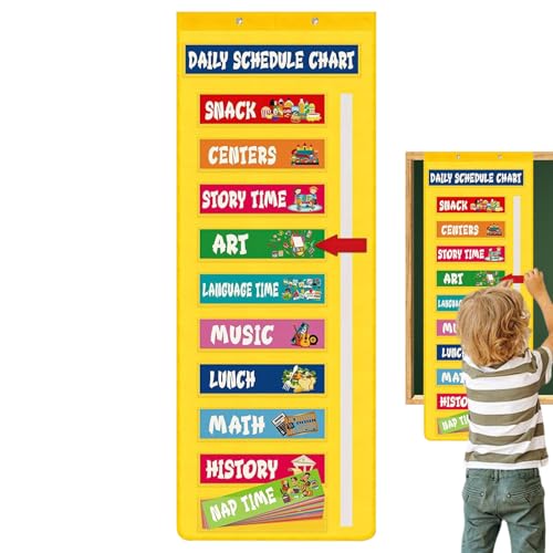 Klassenplan,Tagesablauf Taschenkarte Für Klassenzimmer - Lehrmittel Zur Visuellen Organisation Und Management Für Vorschulen Kindergärten