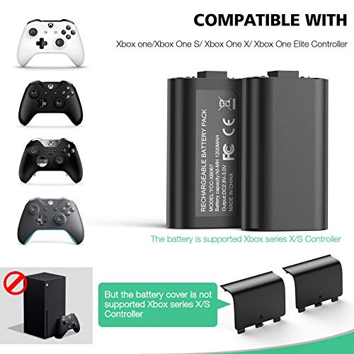 Image of Rechargeable Battery Packs for Xbox Series X /S & X-Box One /S /X /Elite Controller Charger, 4x4440mWh 3.7V Rechargeable Controller Batteries for xb one Fast Charging