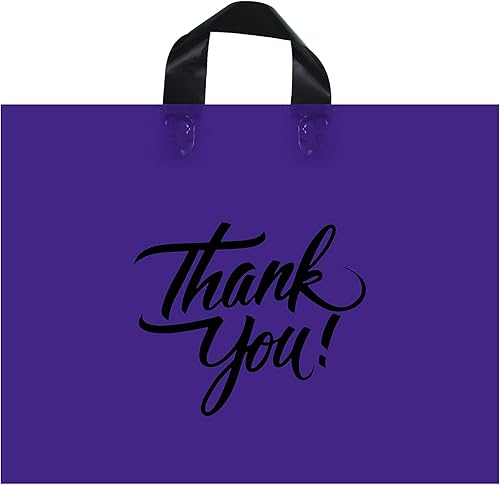 Infinite Pack Bolsa grande de mercancía de 20 x 15 pulgadas (60 unidades) con asa de lazo, bolsas de boutique brillantes con refuerzo inferior de 3