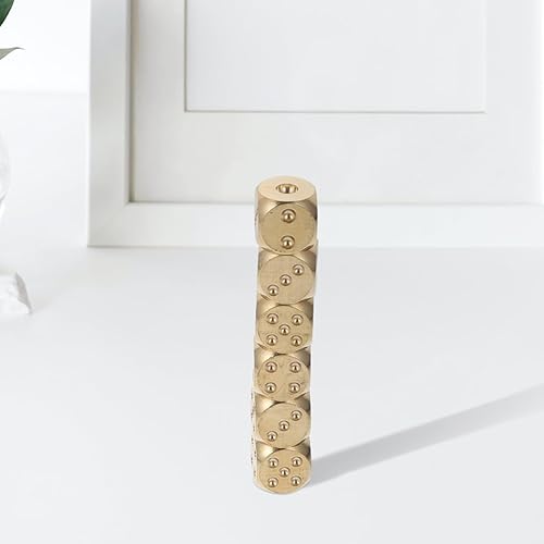Miniatura 4 de Garneck Mahjong - Juego de 6 dados de latón, juego de dados de metal, accesorios de fiesta para juegos de mesa, juegos de rol, juegos de mesa, dados