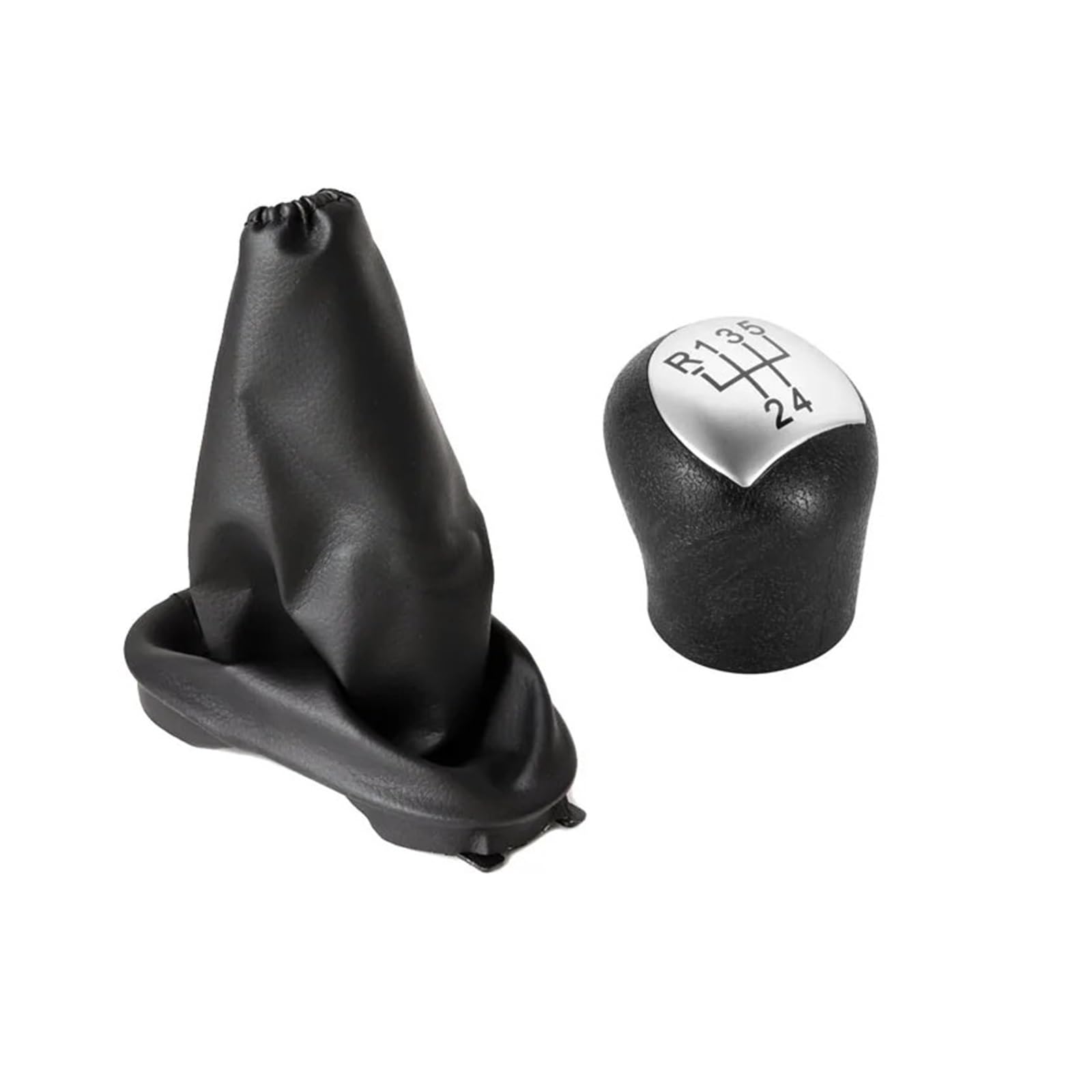 Glblpexelr 2Pcs Set A Leather Gear Knob For Clio 2 Ii Mk2 2001-2005 Gear Shift Knob Manual Leather Stick Boot Gaiter Cover 8200071449(2Pcs Set A)