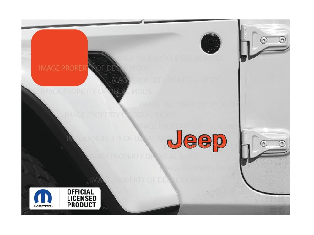 Decal Mods Fender Jeep Fender Flat Overlay Decal Graphic fits Jeep Wrangler JL/JT (2018-2024) (Set of 2) Orange CO | SJ8Z3