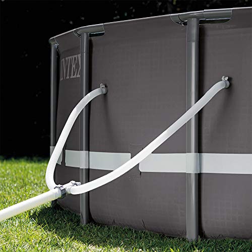 Intex 18Ft x 52In Ultra XTR Steel Frame Round Above Ground Outdoor Swimming Pool Set with Pump and Ladder