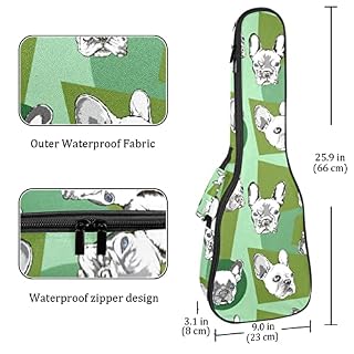 Housse de ukulélé Bulldog avec sangle réglable pour ukulélé - Les Beatles, Paul McCartney, John Lennon, RIngo Starr, George Harrison Housse de ukulélé Bulldog avec sangle réglable pour ukulélé – Image 4